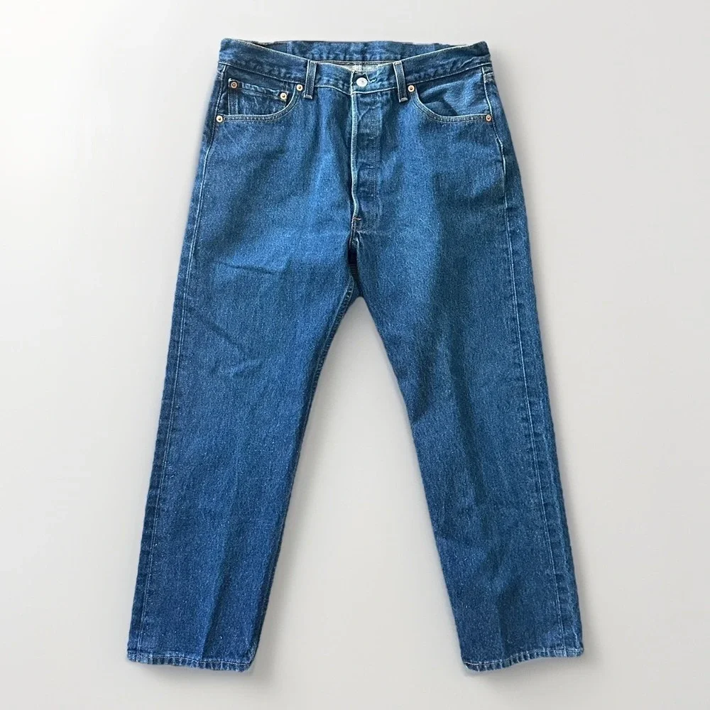Vintage Levis 501XX Jeans Mens 36x31 Short Blue 90s Raw‎ Dark Denim 34x28